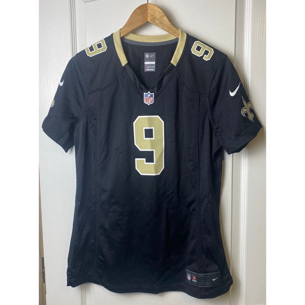 Nike NFL On Field New Orleans Saints Drew Brees #9 Jersey Black Women's Large